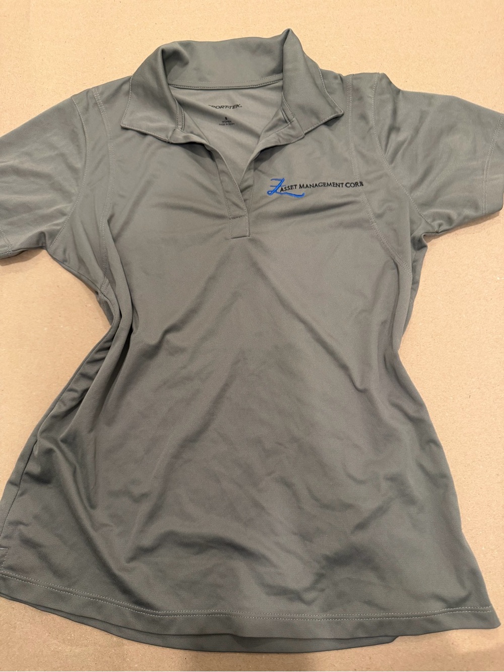 Sport-Tek Grey Short Sleeve Performance Polo Shirt Size Small